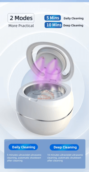 Ultrasonic Denture Cleaner Details modes- SonicGarde